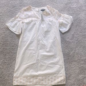 NWT J.Crew Bell Sleeve Polka dot dress in cream, size 4